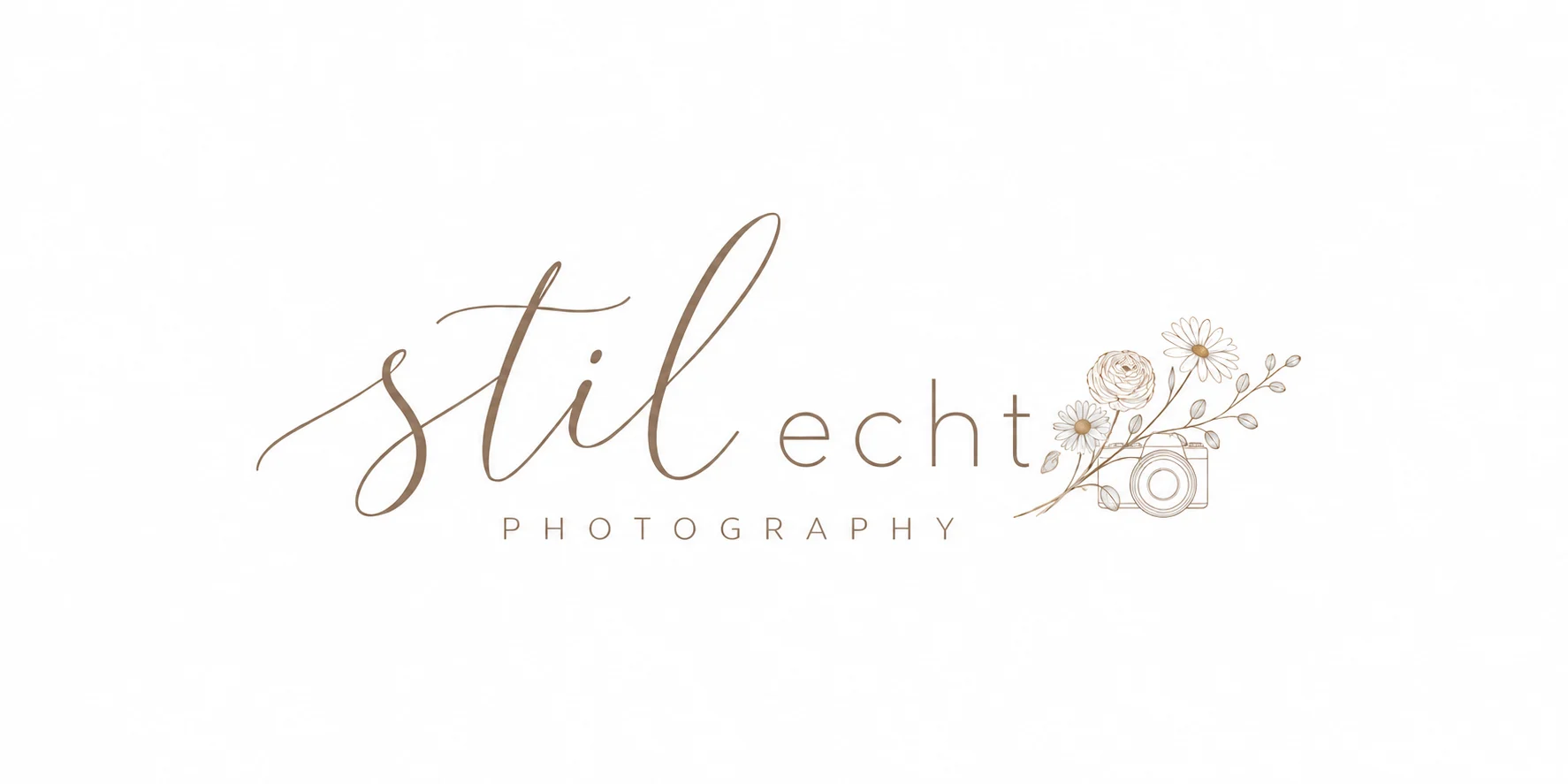 stil echt Photography – Kamera mit Ranunkel, Gänseblümchen, Margerite und Eukalyptus